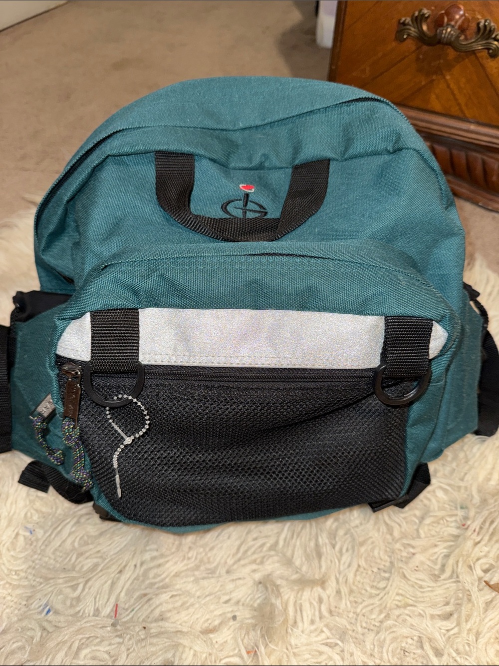 Ingear Teal and Black unisex waist-pack with Front Mesh Pocket